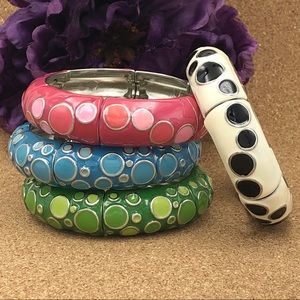 🌼 Polka Dot Enamel Statement Stretch Bracelet
